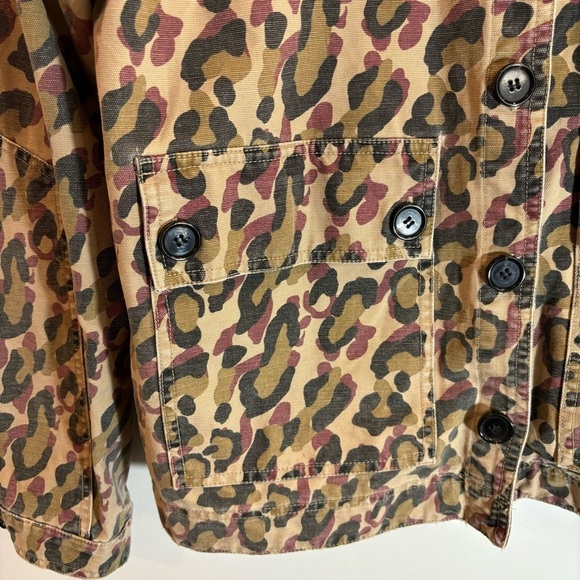 VERONICA BEARD Jeans Sz XL Animal Print Blazer Back Pleat Buttons Pockets Jacket - Picture 4 of 13